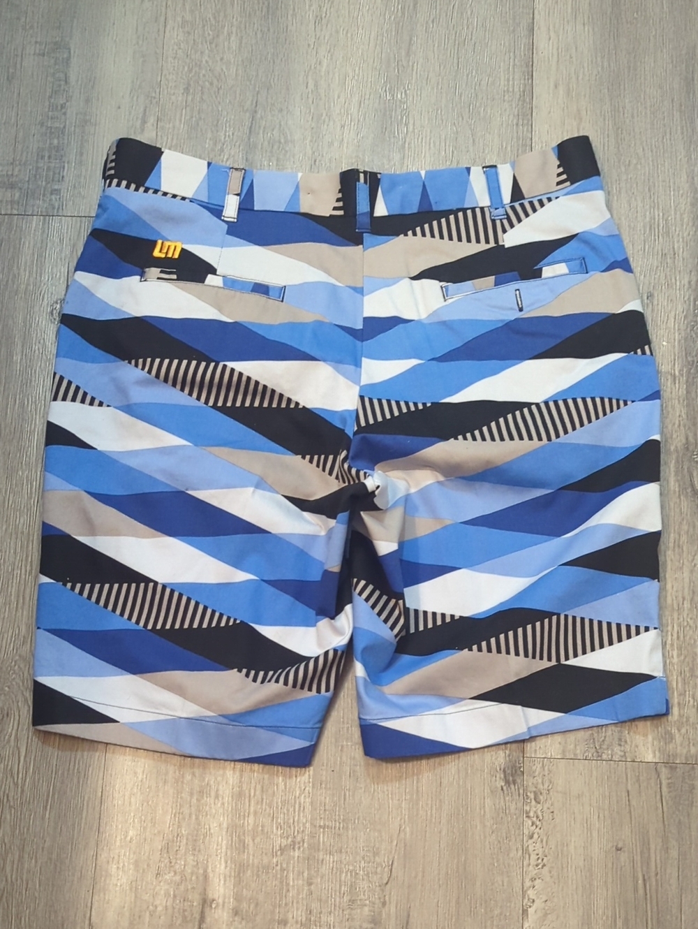 Loudmouth Blue Geometric Wave Print Shorts Mens size 38 - Picture 4 of 6